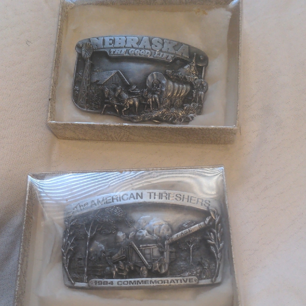 Silver Commemorative Belt Buckle Set